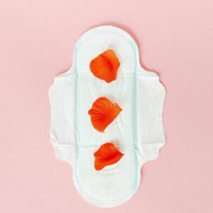 Maandverband met bloemen, voor de groep Hormonen en cyclus